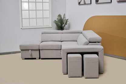 Multi-functional Fabric Corner Sofa Bed