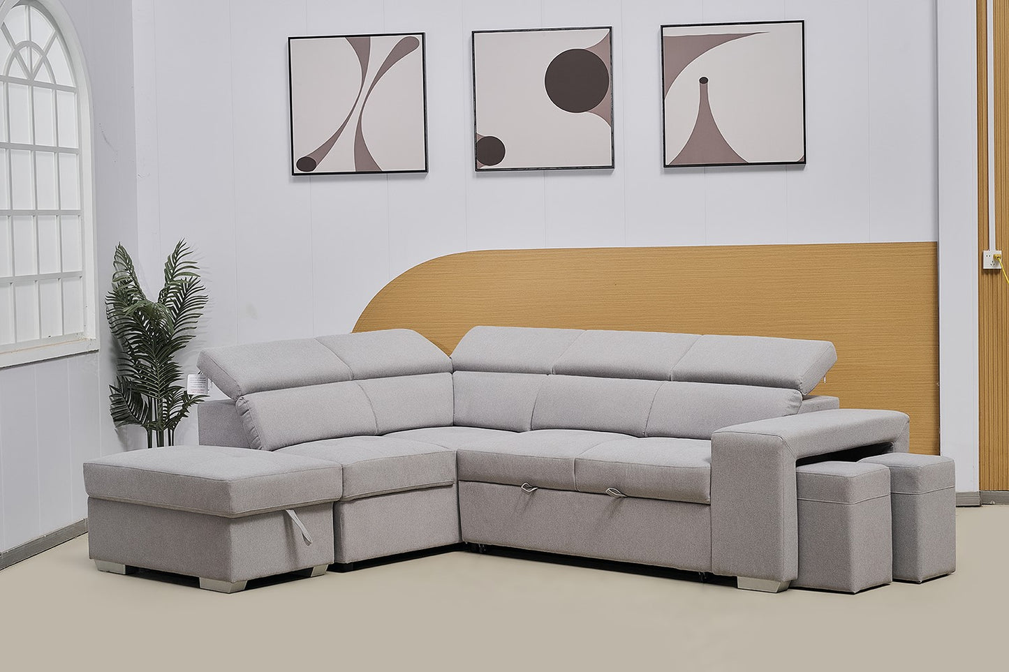 Multi-functional Fabric Corner Sofa Bed