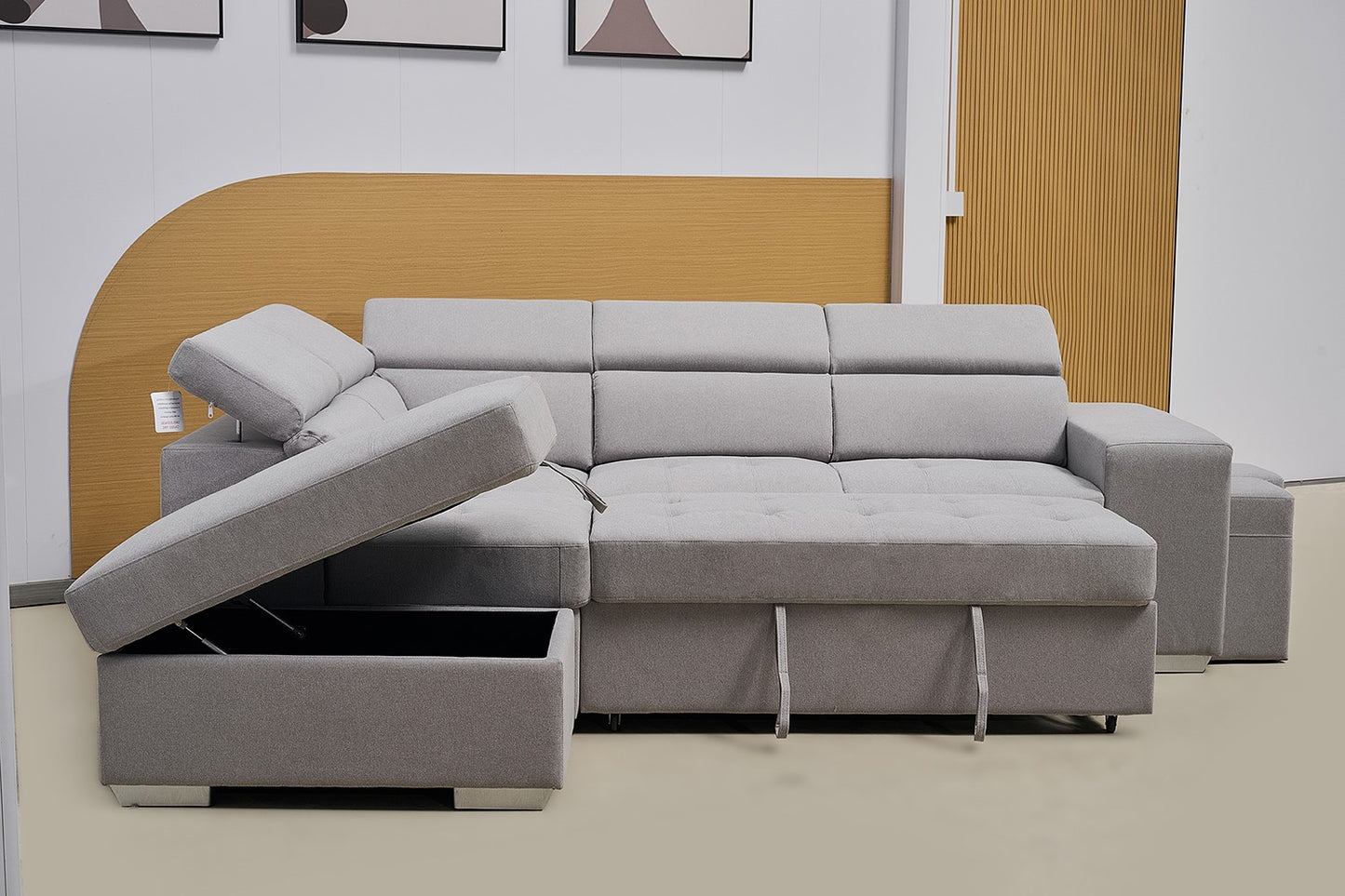 Multi-functional Fabric Corner Sofa Bed