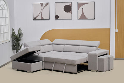 Multi-functional Fabric Corner Sofa Bed