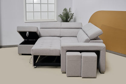 Multi-functional Fabric Corner Sofa Bed