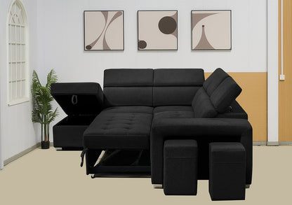 Multi-functional Fabric Corner Sofa Bed