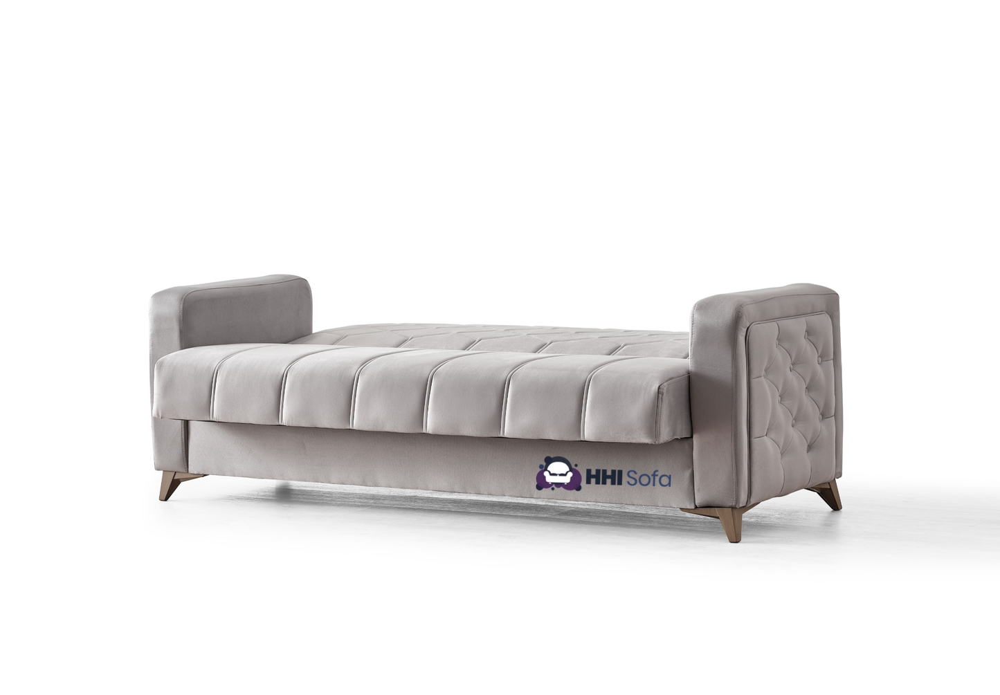 Plush Fabric Chesterfield 3-Seater Sofa Bed