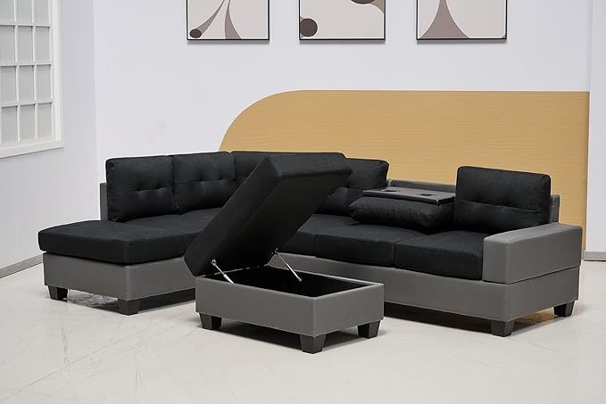 Western Bonded Leather Corner Sofa
