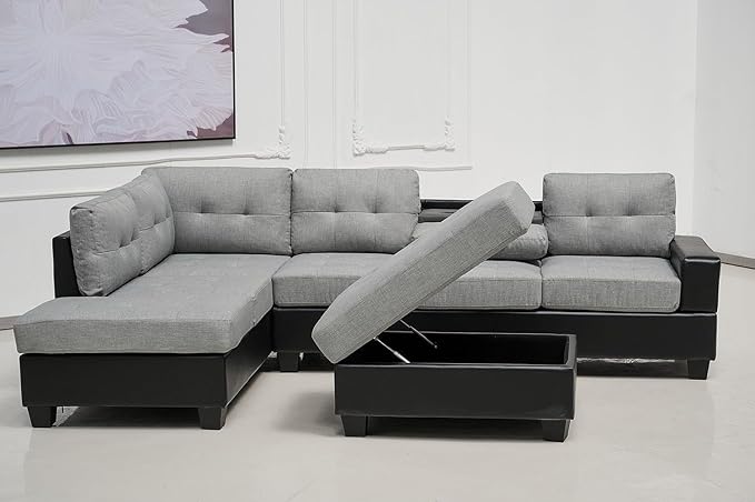 Western Bonded Leather Corner Sofa