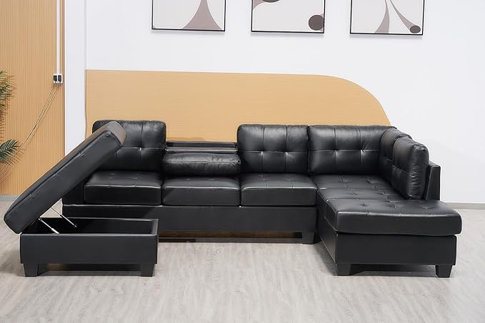 Western Bonded Leather Corner Sofa