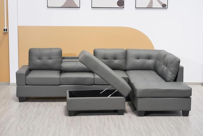 Western Bonded Leather Corner Sofa
