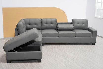 Western Bonded Leather Corner Sofa