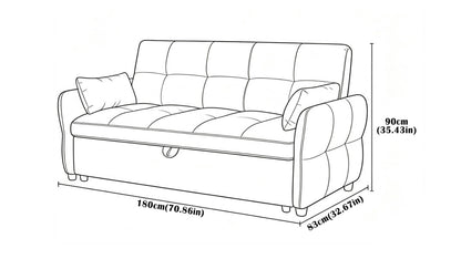 3-Seater Pull-Out Fabric Sofa Bed with Cushions