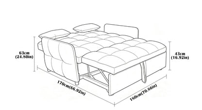 3-Seater Pull-Out Fabric Sofa Bed with Cushions