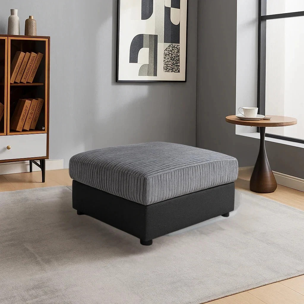 Rio Recliner Black and Grey Jumbo Cord Sofas