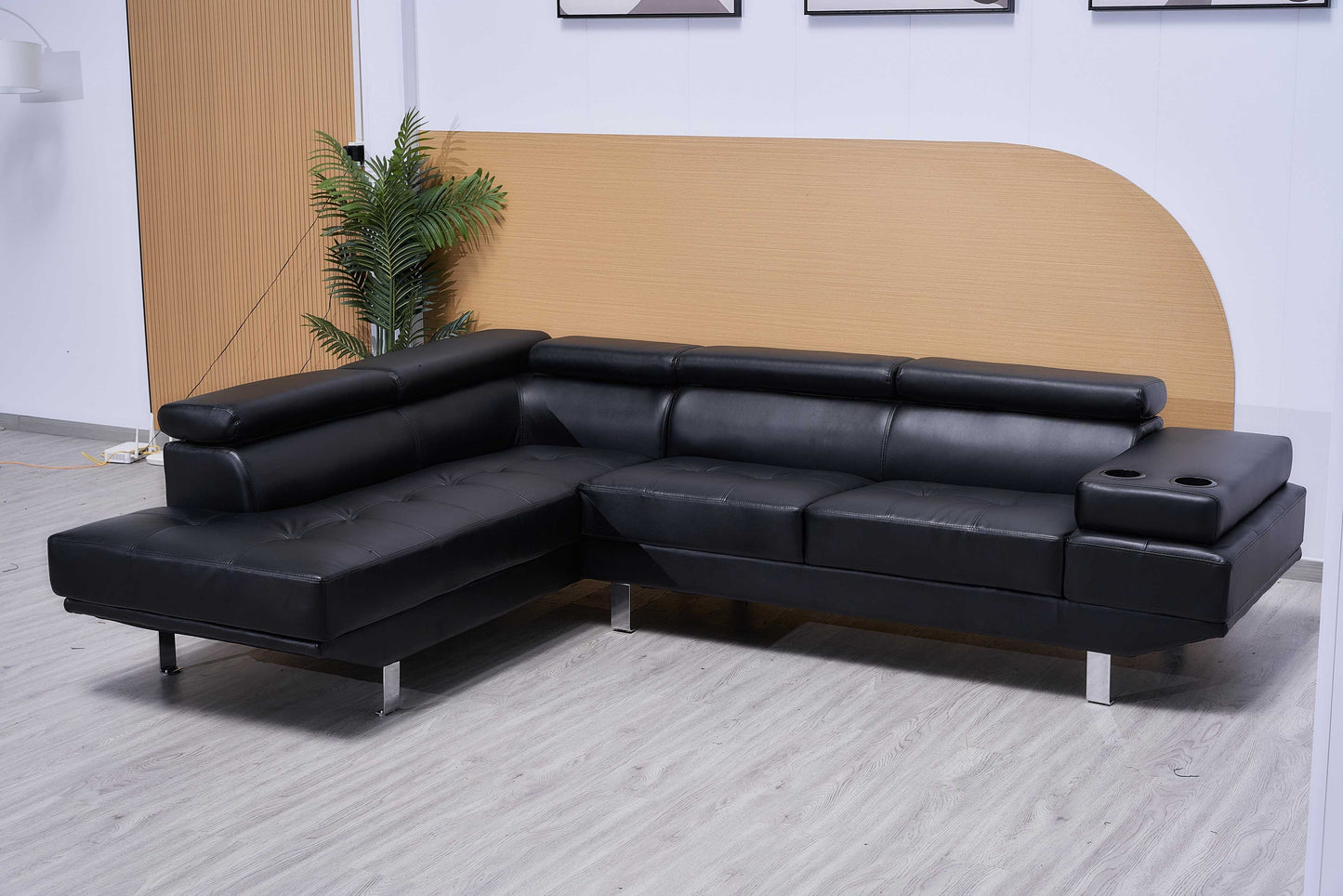 Classic Bonded Leather Corner Sofa