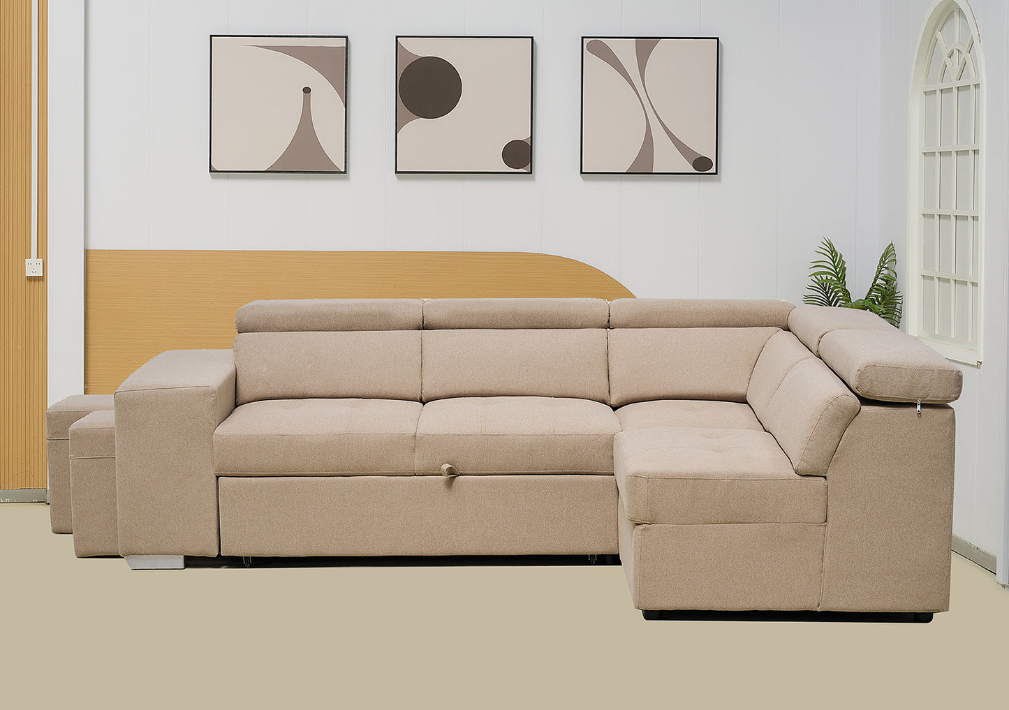 Multi-functional Fabric Corner Sofa Bed