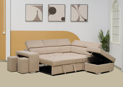 Multi-functional Fabric Corner Sofa Bed