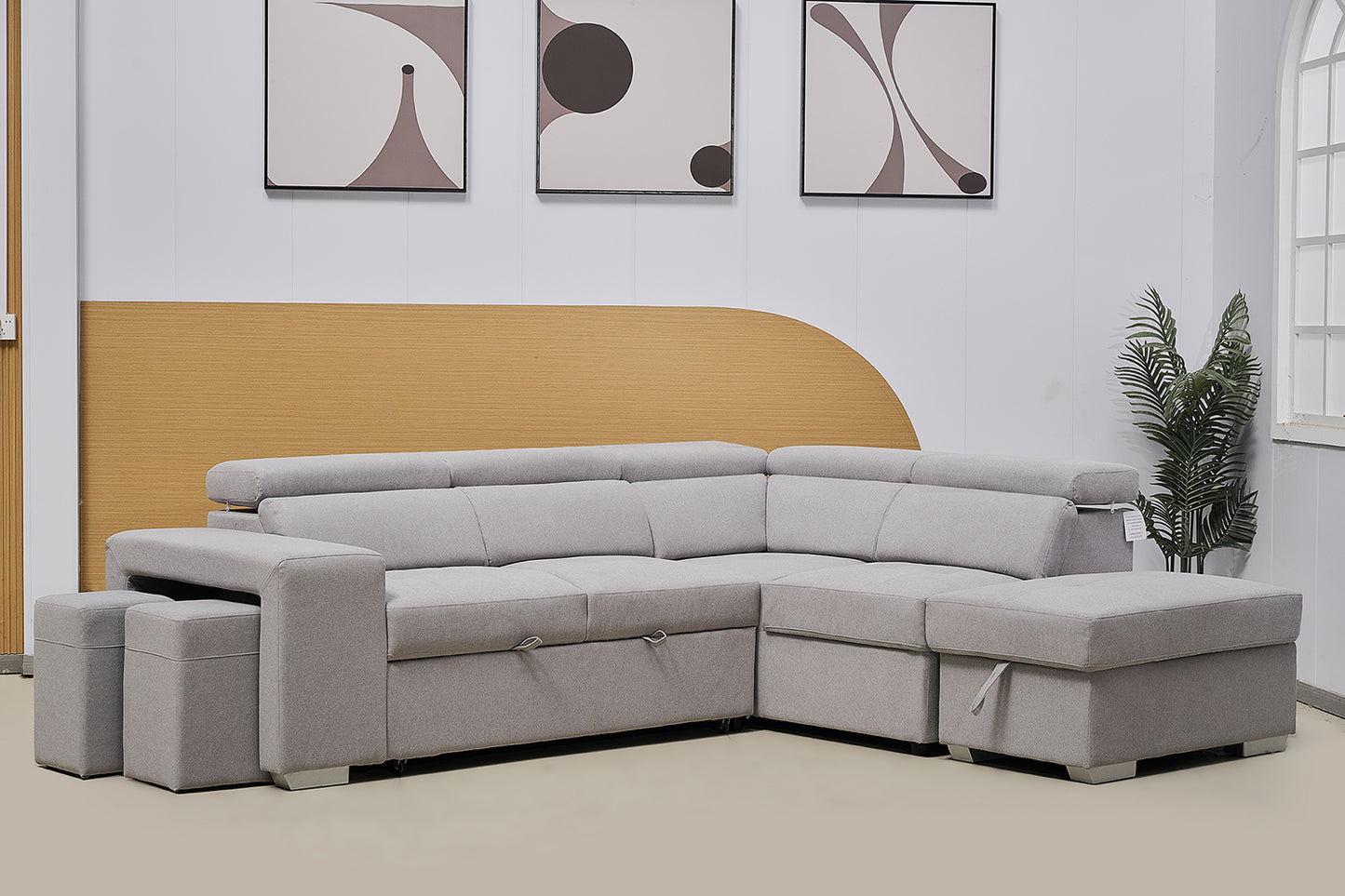 Multi-functional Fabric Corner Sofa Bed
