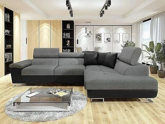Anton Black & Grey Fabric Sofa Bed