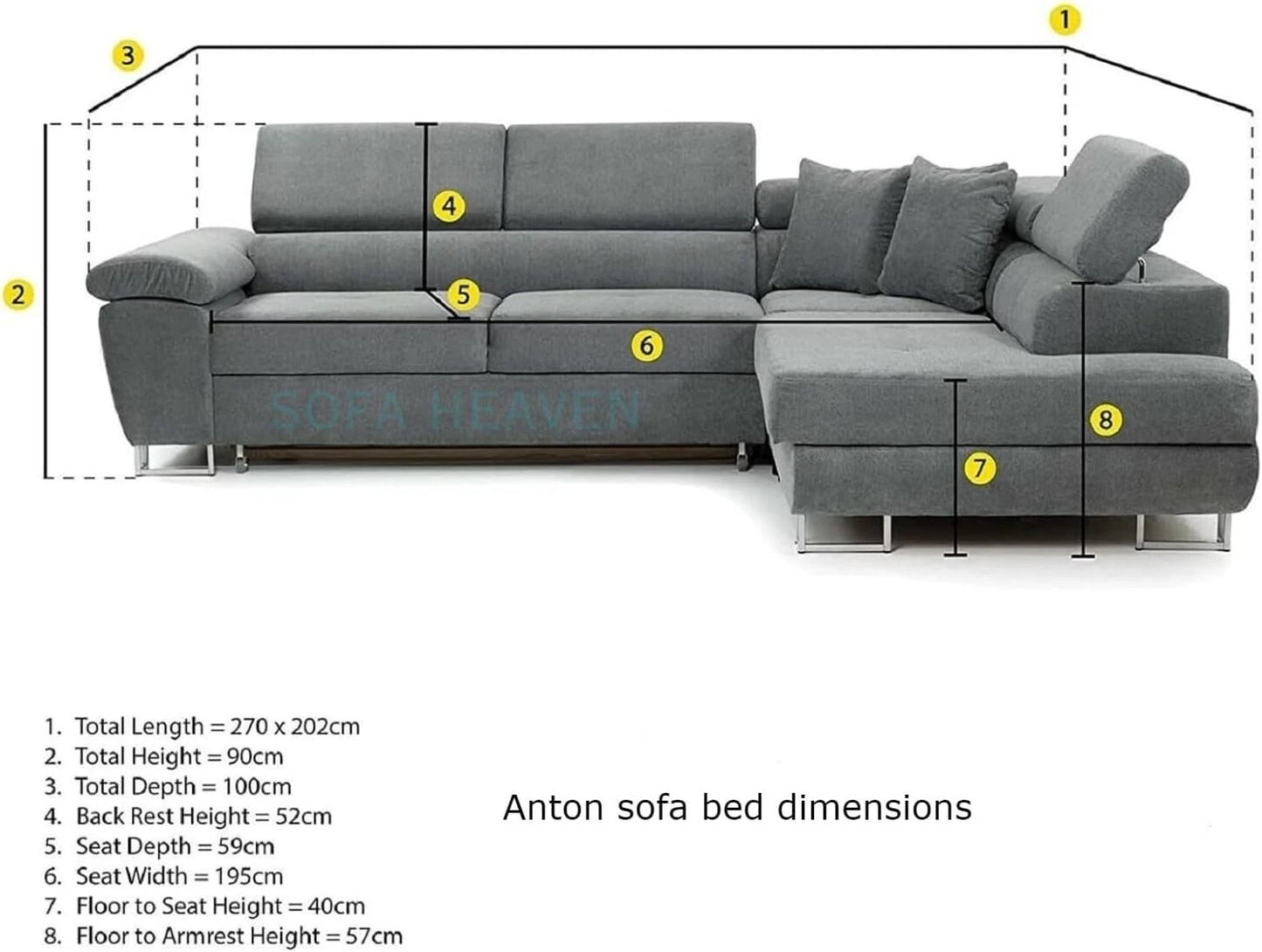 Anton Black & Grey Fabric Sofa Bed