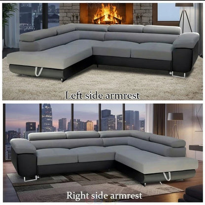 Anton Black & Grey Fabric Sofa Bed