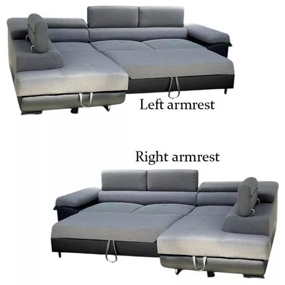 Anton Black & Grey Fabric Sofa Bed