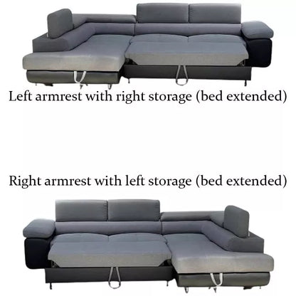 Anton Black & Grey Fabric Sofa Bed