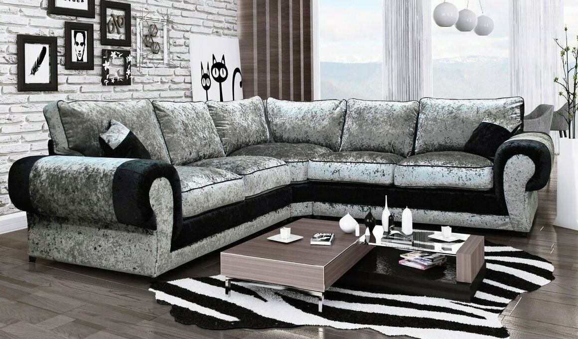 Crushed Velvet Corner Sofas