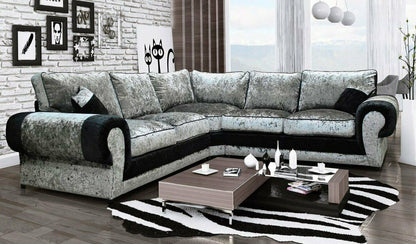Crushed Velvet Corner Sofas