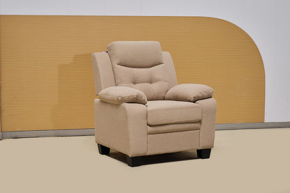 Stationary Suede Beige Fabric Sofa