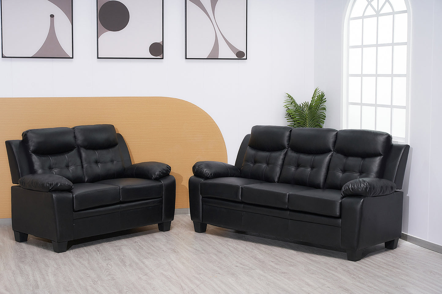 Stylish Stationary Bonded Leather Sofas