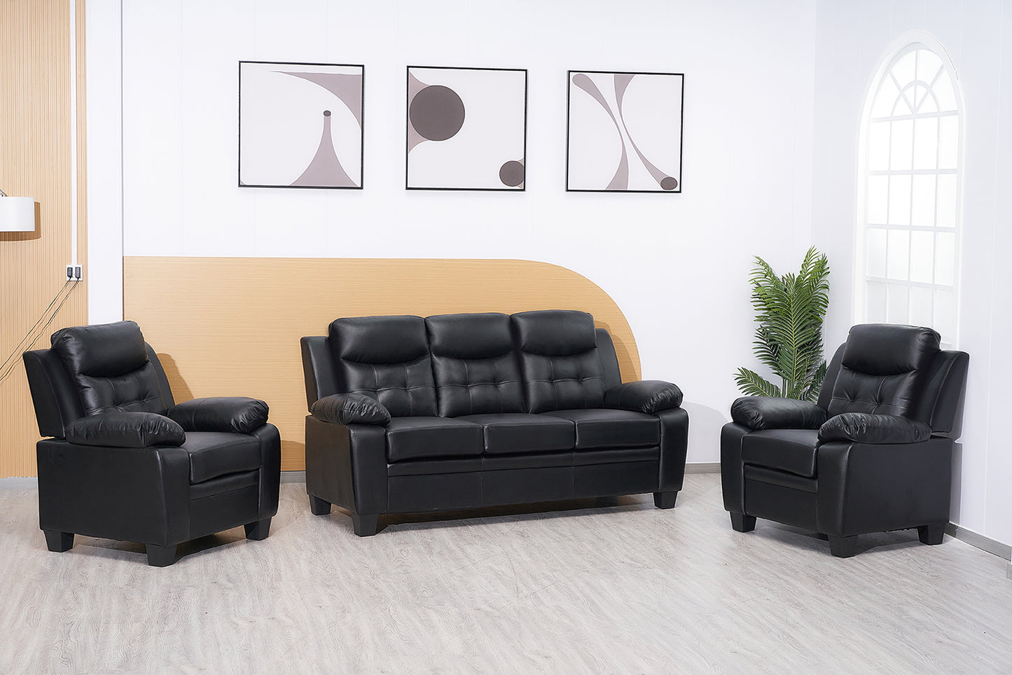 Stylish Stationary Bonded Leather Sofas