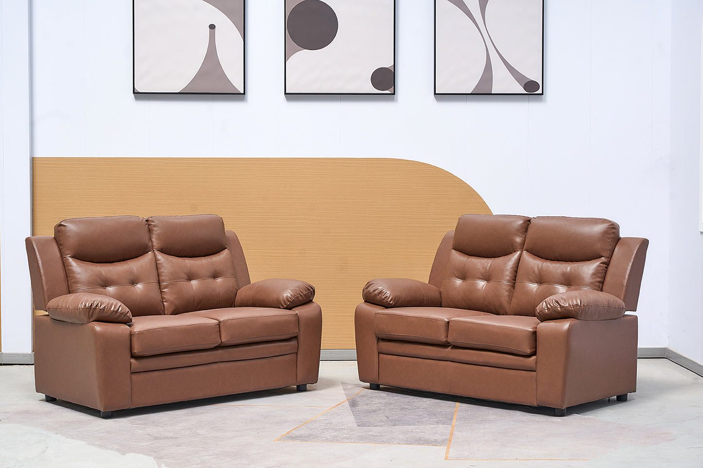 Stylish Stationary Bonded Leather Sofas