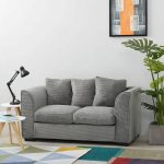 grey jumbo cord 2 seater sofa