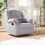 Grey Fabric Recliner Armchair