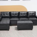 Western Black Leather Corner Sofa 2