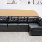 Western Black Leather Corner Sofa 4