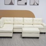 Western Cream Leather Corner Sofa 2