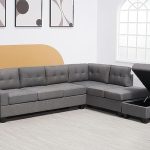 Western Grey Fabric Corner Sofa 3