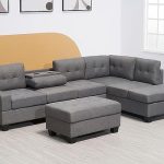 Western Grey Fabric Corner Sofa 5