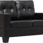 Black Bonded Leather 2 Seater Sofa