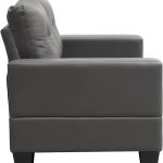 Grey Bonded Leather 2 Seater Sofa